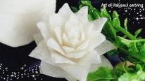 Sebze Oyma Dersleri - Beyaz Turptan Nilüfer Çiçeği Yapımı
