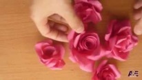 Japon Kağıt Katlama Sanatı - Pembe Gül Çiçeği Yapımı
