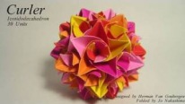 3D Origami - Top Biçiminde Dalgalı Çiçek Tasarımı