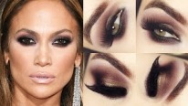 Jennifer Lopez Altın Bakır Göz Makyajı Yapımı